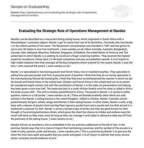 nandos hours|Evaluating the Strategic Role of Operations Management at Nandos.